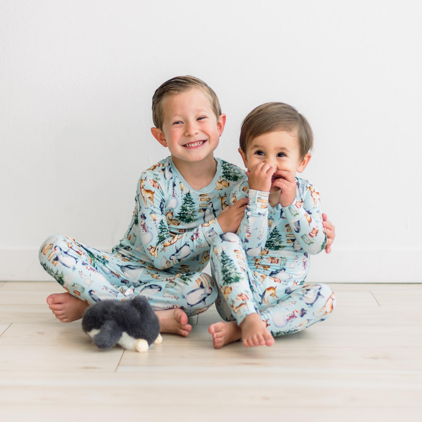 Kickee Pants Pajama Set: Spring Sky Winter Woodland