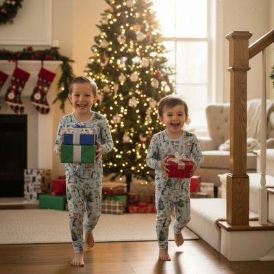 Kickee Pants Pajama Set: Spring Sky Winter Woodland