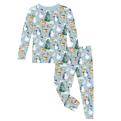 Kickee Pants Pajama Set: Spring Sky Winter Woodland