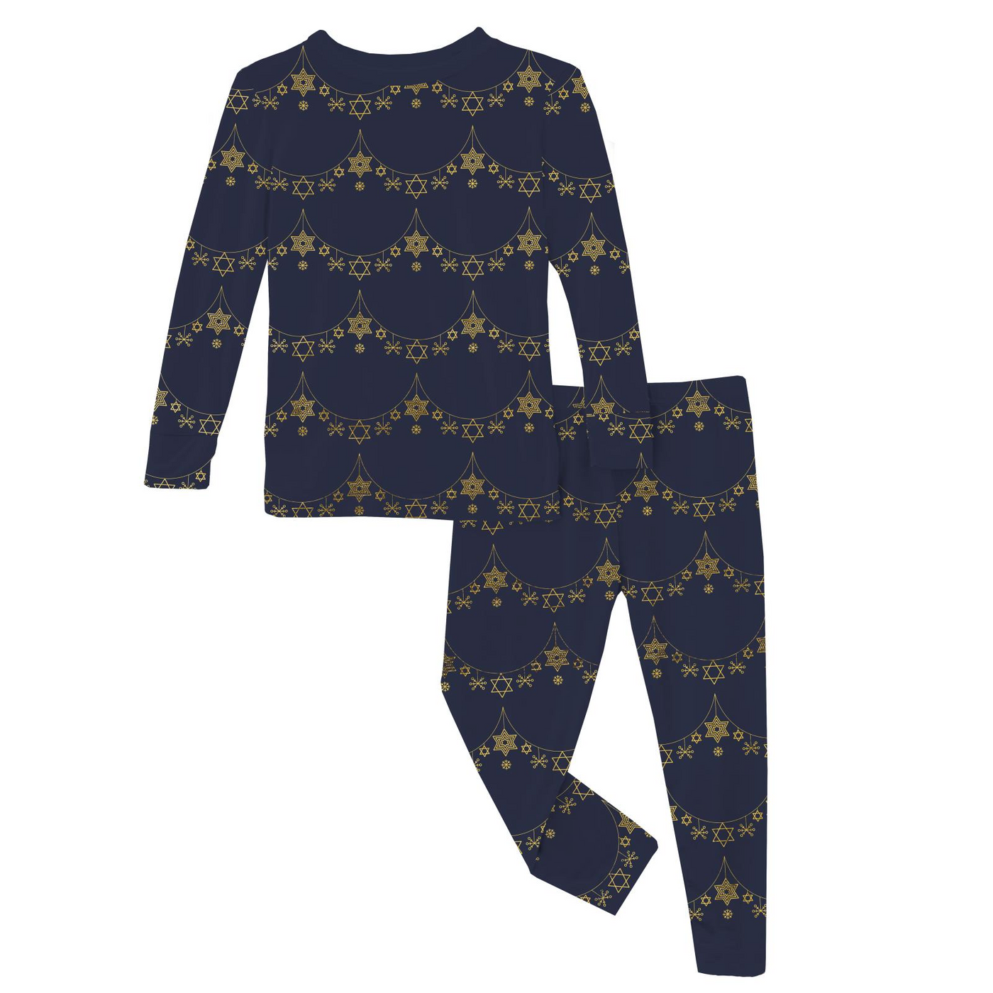 Kickee Pants Long Sleeve Pajama Set: Winter Garland