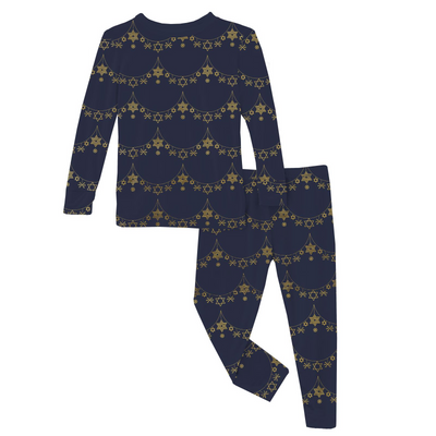 Kickee Pants Long Sleeve Pajama Set: Winter Garland
