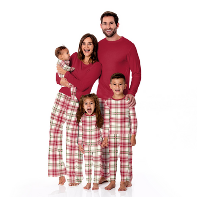 Kickee Pants Pajama Set: Fireside Plaid