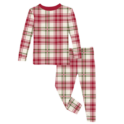 Kickee Pants Pajama Set: Fireside Plaid