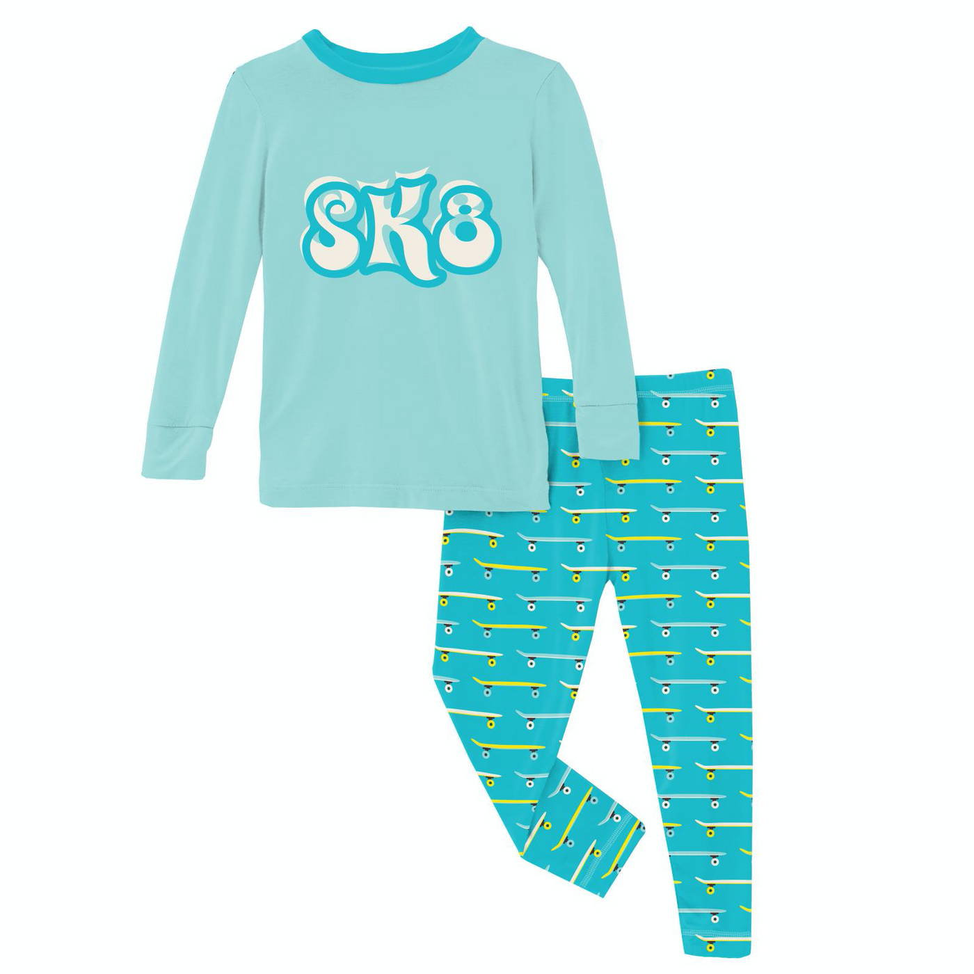 Kickee Pants Pajama Set: Confetti Skateboard