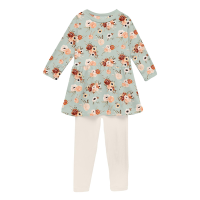 Kickee Pants Playtime Outfit Set: Aloe Fall Floral