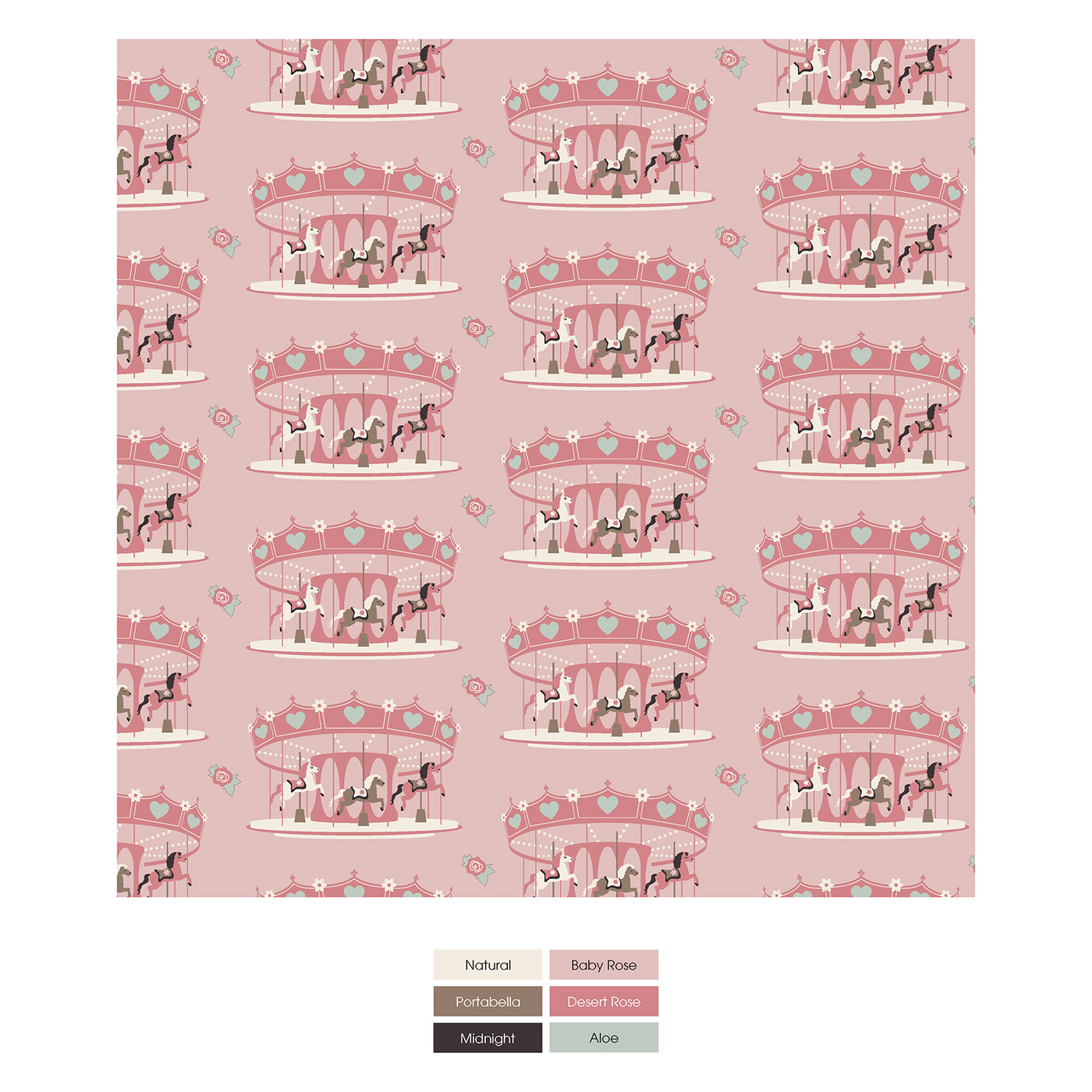 Kickee Pants Playtime Outfit Set: Baby Rose Fair Carousel