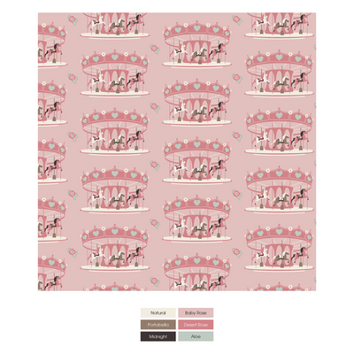 Kickee Pants Playtime Outfit Set: Baby Rose Fair Carousel