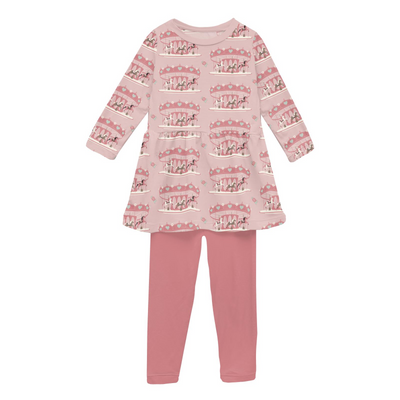 Kickee Pants Playtime Outfit Set: Baby Rose Fair Carousel