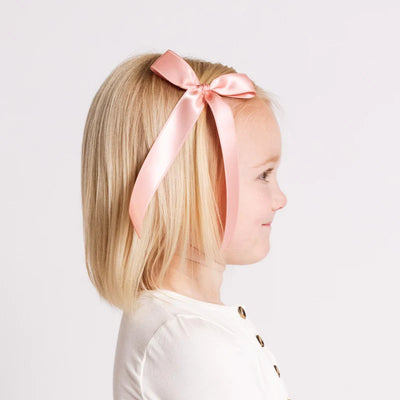Lou Lou and Company Satin Bow - French Pink Sash Clip - Large (4.5x10")