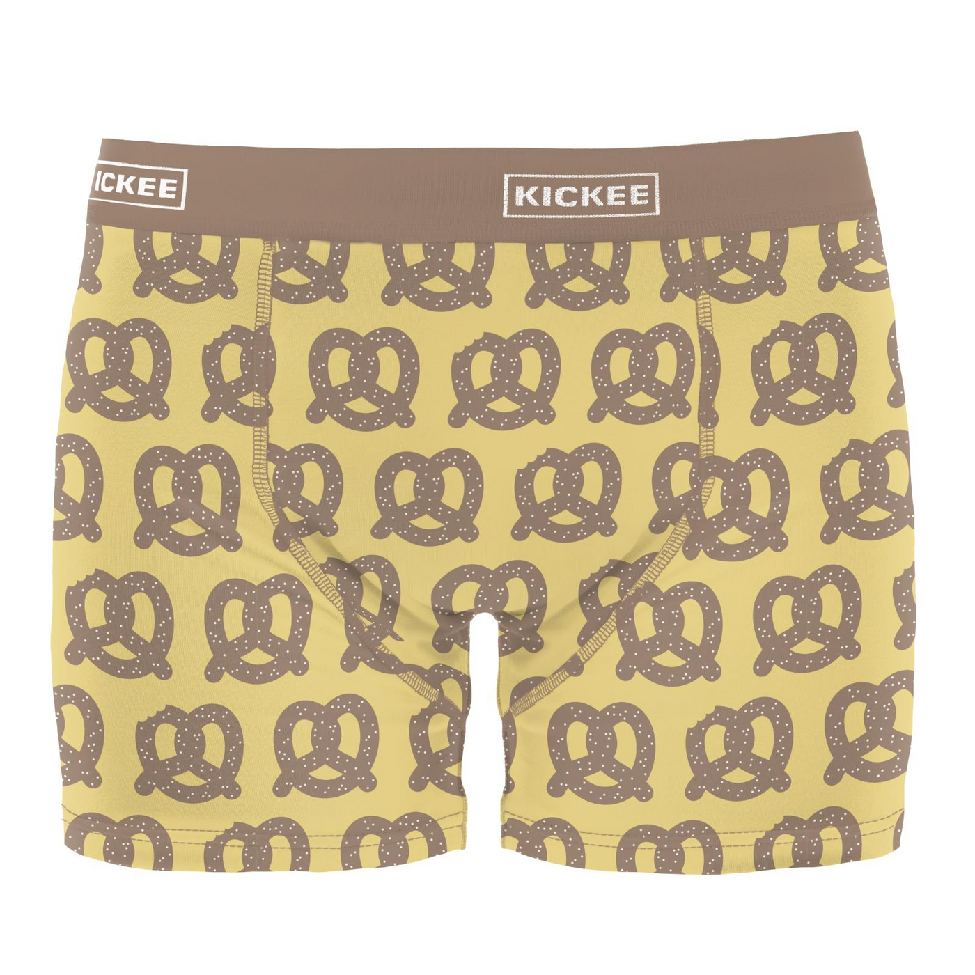 Kickee Pants Men's Print Boxer Briefs: Flax Giant Pretzel