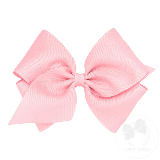 Wee Ones Classic Grosgrain Hair Bow: Light Pink
