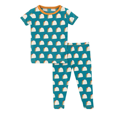 Kickee Pants Pajama Set: Seagrass Tacos