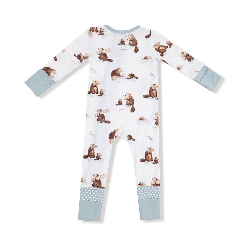 Angel Dear 2 Way Zipper Romper: Baby Beavers