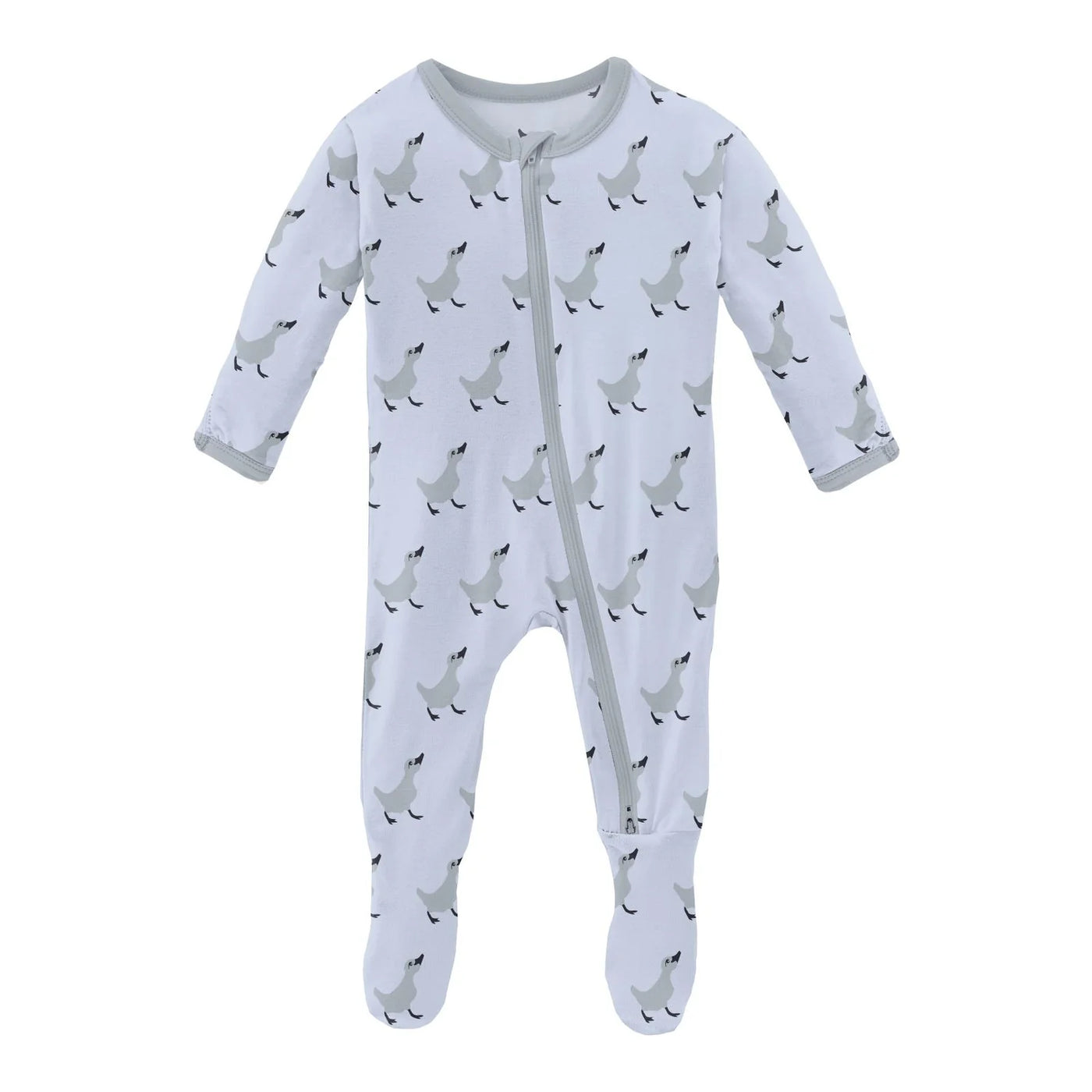 Kickee Pants Footie with Snaps: Dew Ugly Duckling