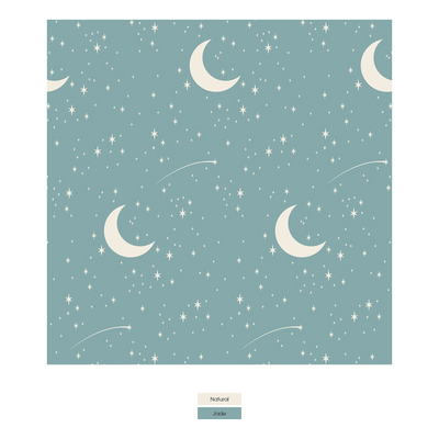 Kickee Pants Short Sleeve One Piece: Jade Starry Sky & Moon
