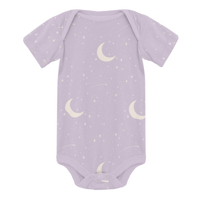 Kickee Pants Short Sleeve One Piece: Thistle Starry Sky & Moon