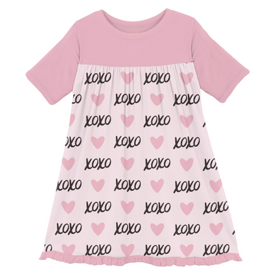 Kickee Pants Swing Dress: Shrinking Violet XOXO