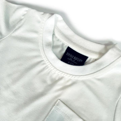 Little Bipsy Bamboo Pocket Tee: Off-White