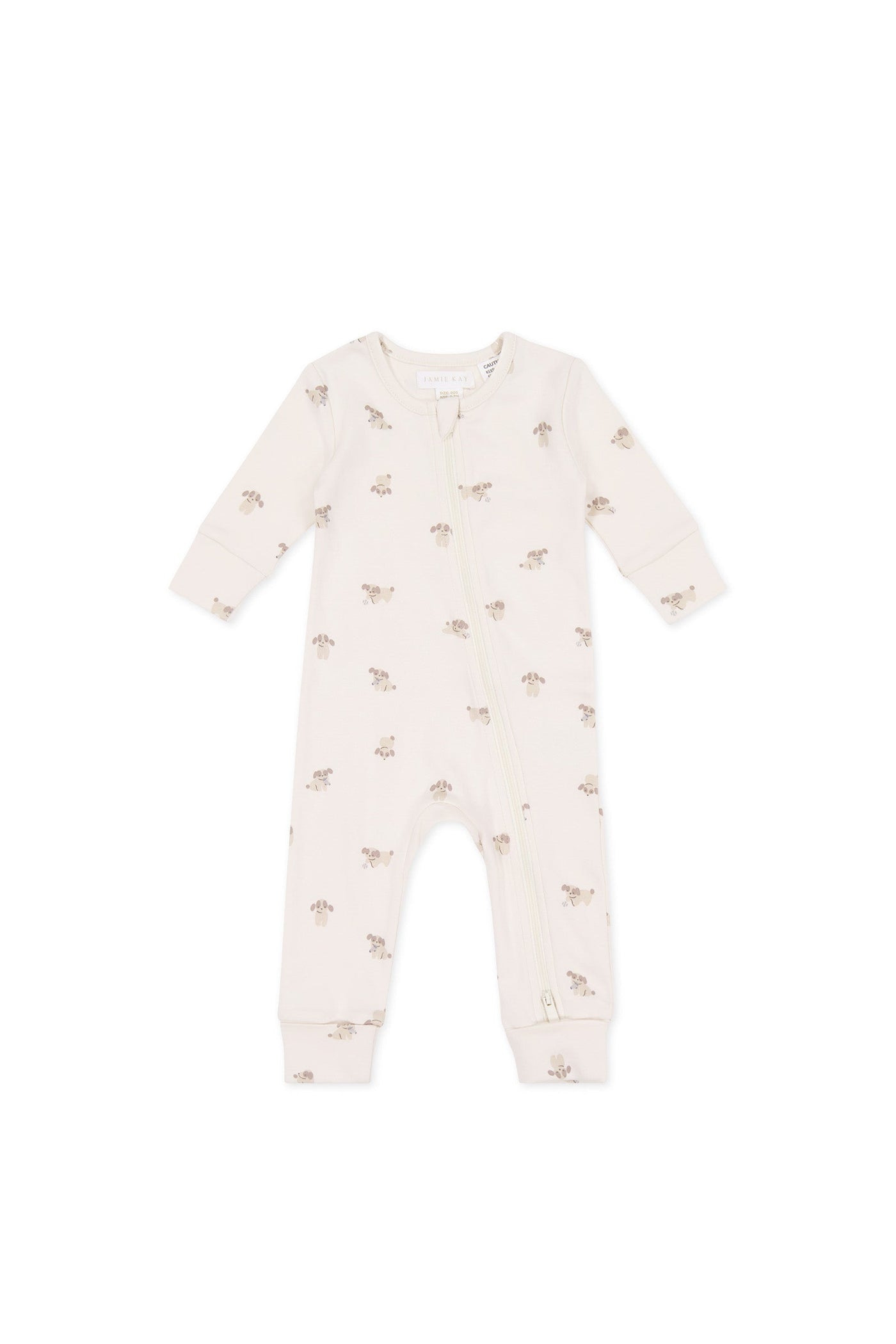 Jamie Kay Zip Onepiece: Sasha Puppy Tofu