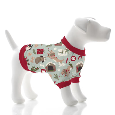 Kickee Pants Sleeveless Dog Jammies: Aloe Christmas Dogs