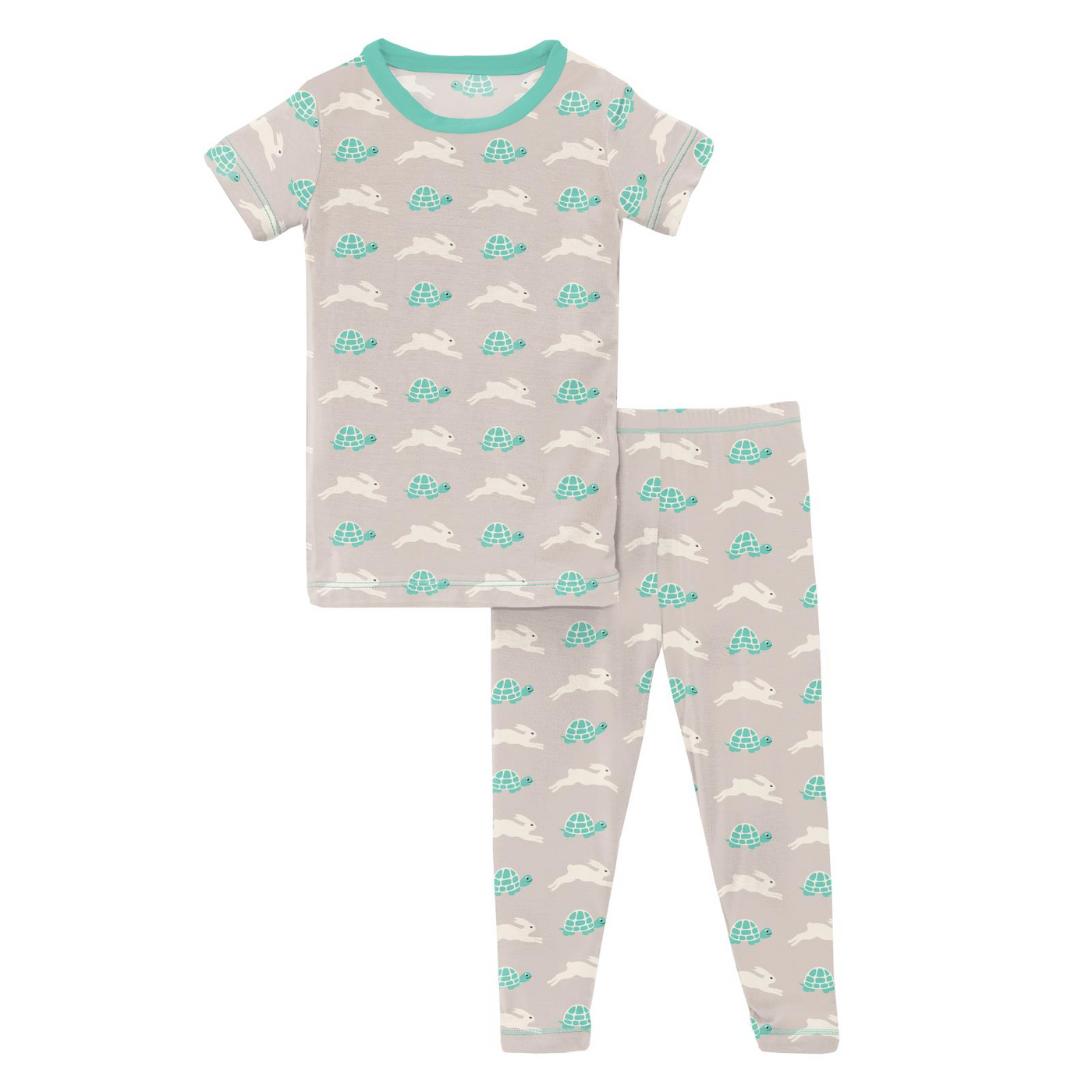 Kickee Pants Pajama Set: Latte Tortoise and Hare