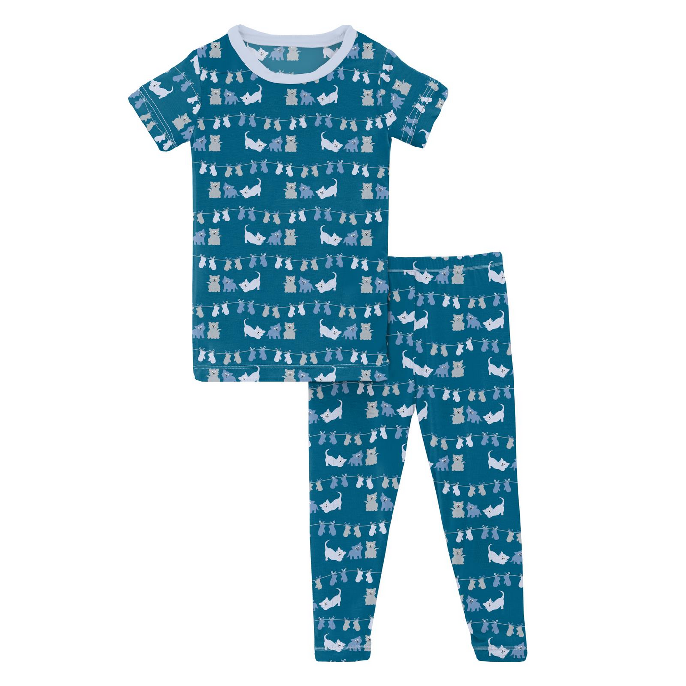 Kickee Pants Pajama Set: Seaport 3 Little Kittens