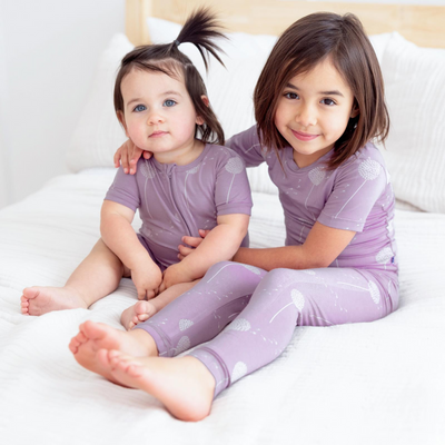 Kickee Pants Pajama Set: Lavender Dandelion Wish