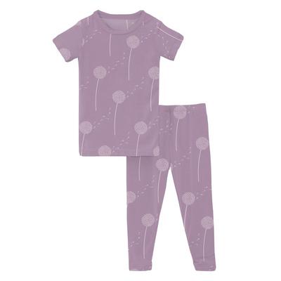 Kickee Pants Pajama Set: Lavender Dandelion Wish