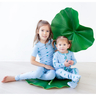 Kickee Pants Pajama Set: Seaside Blue Frogs & Flies