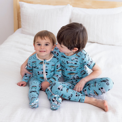 Kickee Pants Pajama Set: Seaside Blue On the Way