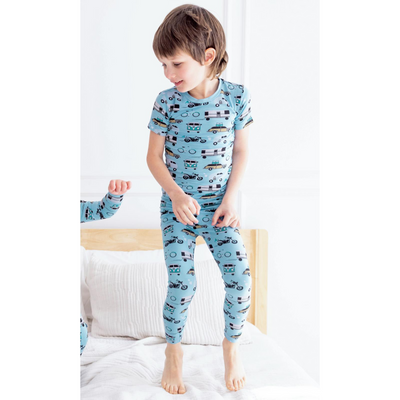 Kickee Pants Pajama Set: Seaside Blue On the Way