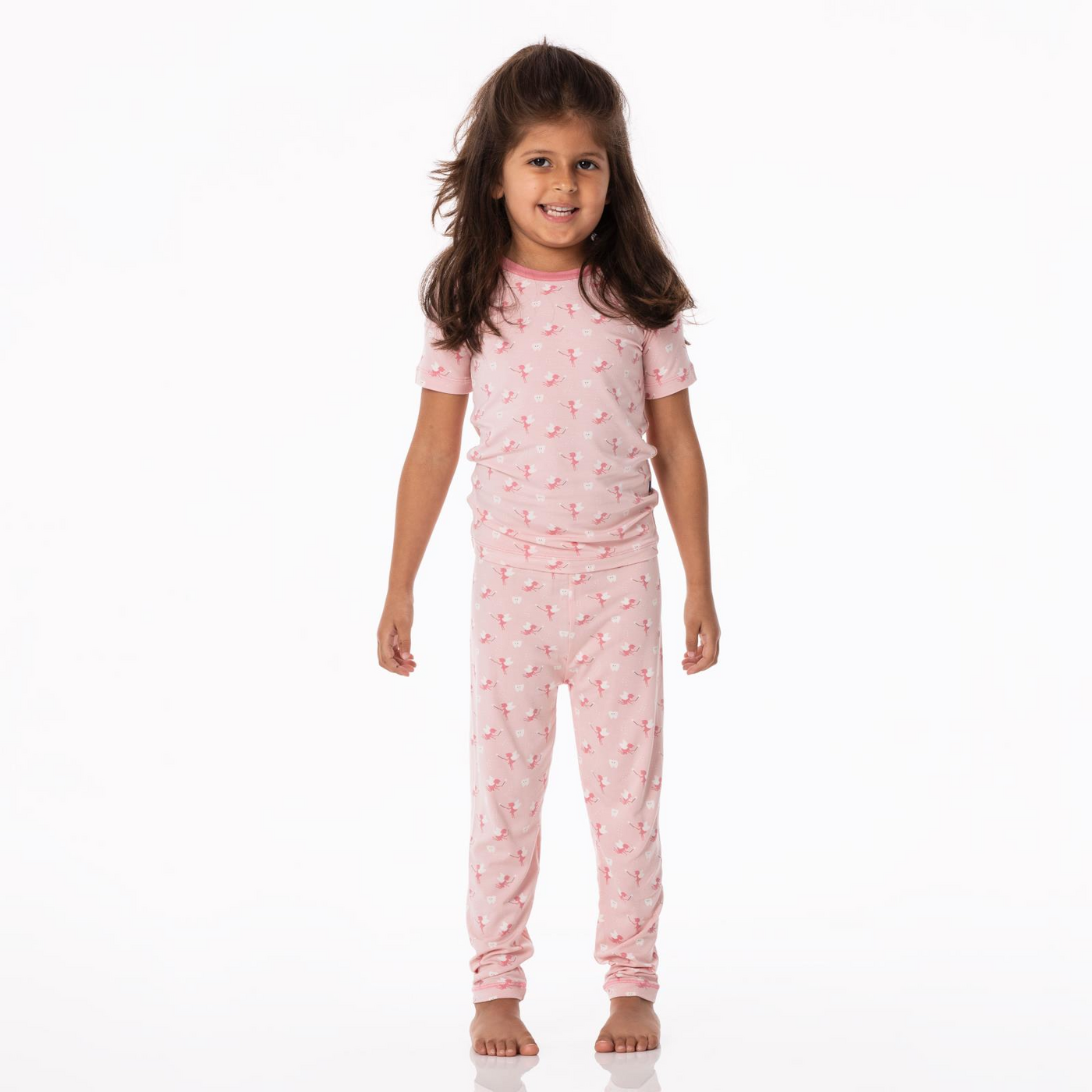 Kickee Pants Pajama Set: Baby Rose Tooth Fairy