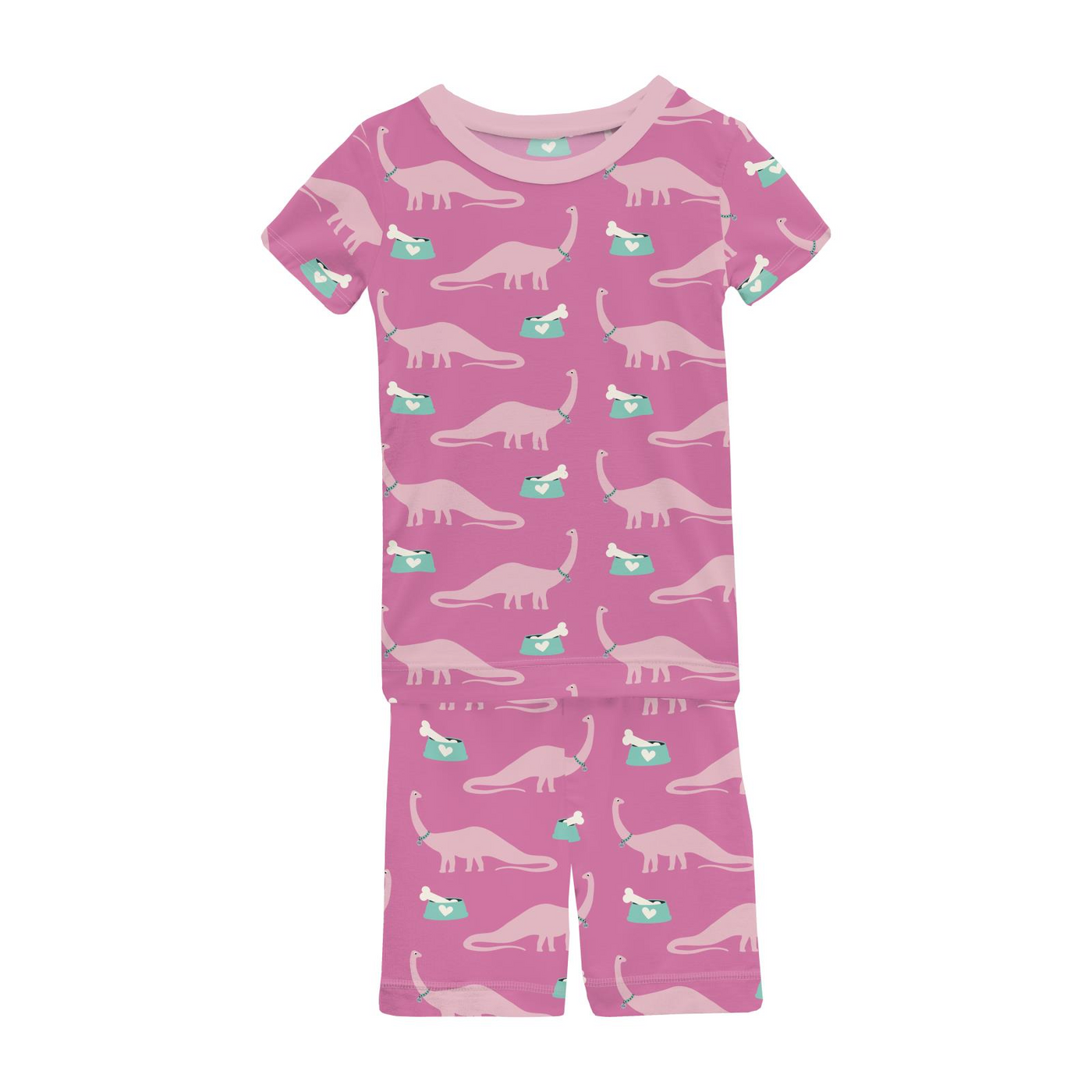 Kickee Pants Short Sleeve Pajama Set With Shorts: Tulip Pet Dino
