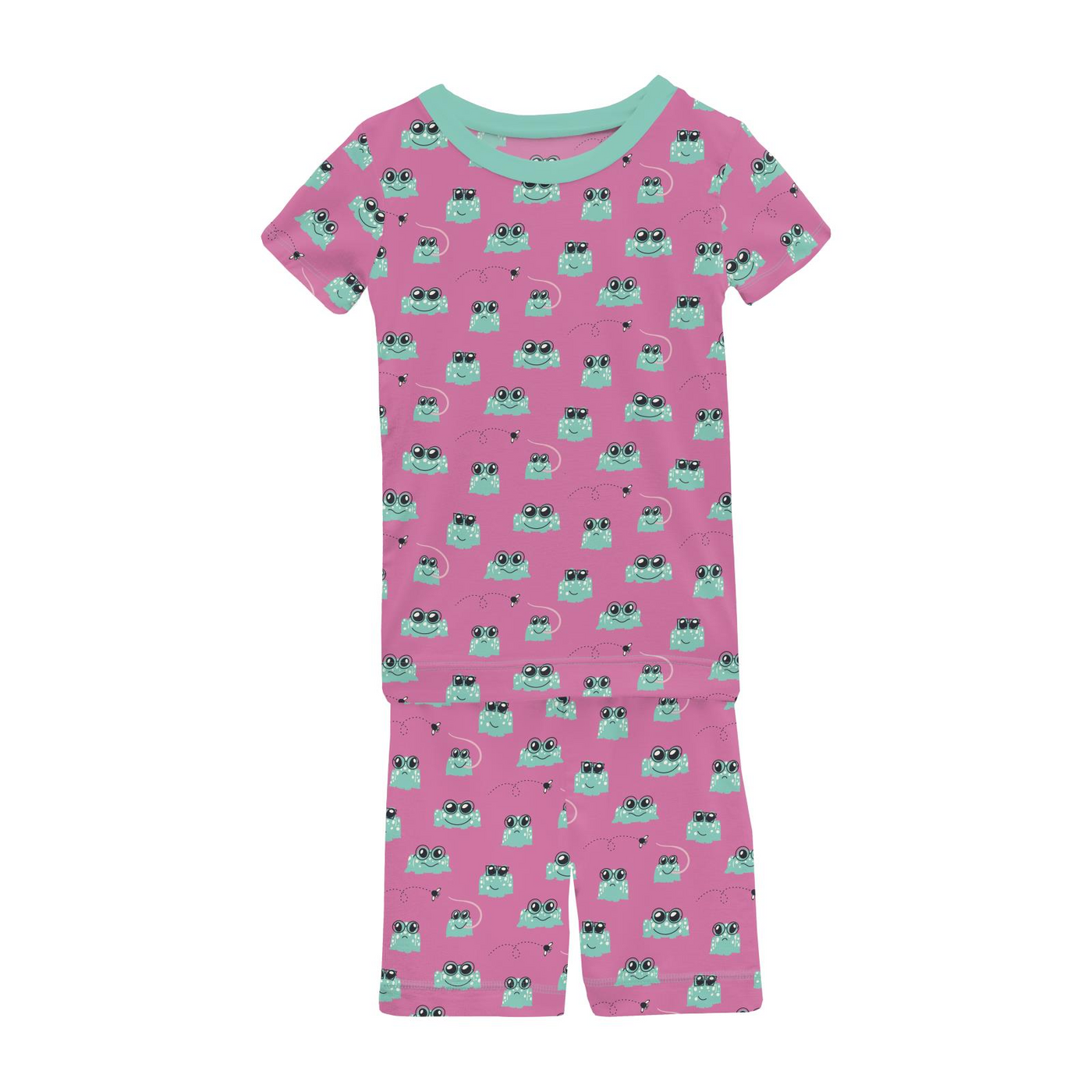 Kickee Pants Short Sleeve Pajama Set With Shorts: Tulip Bespeckled Frogs