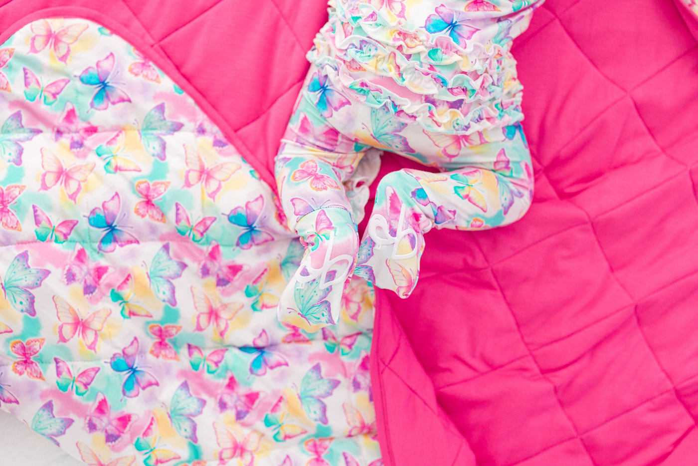 Birdie Bean Ruffle Convertible Romper: Dahlia