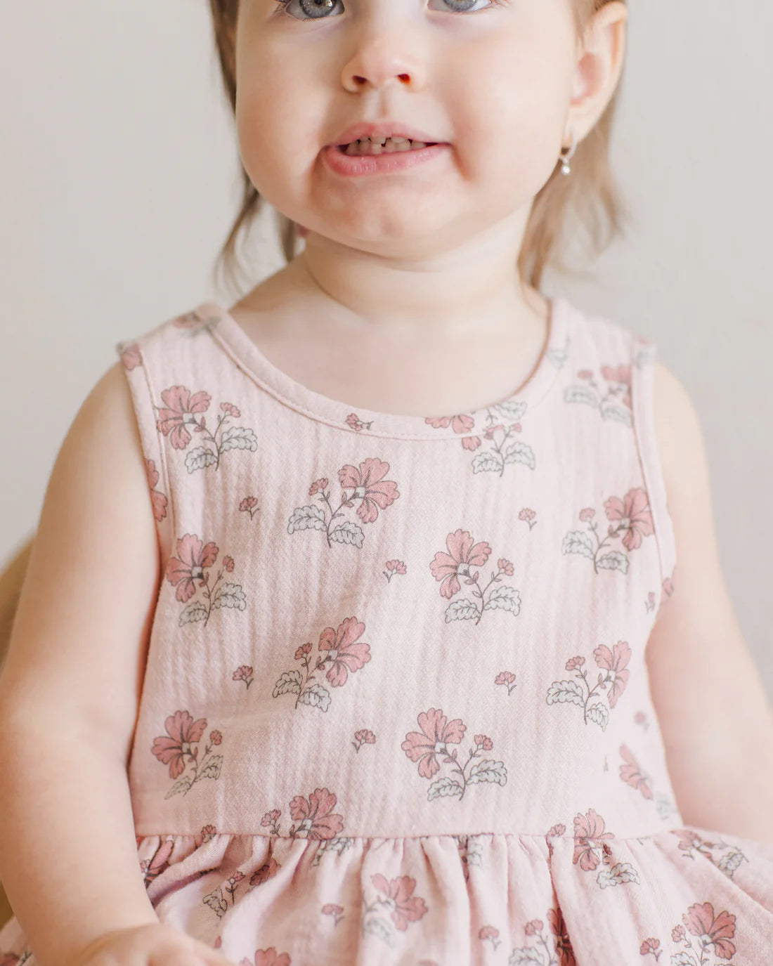 Quincy Mae Ribbed Tank Dress: Roses