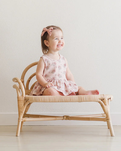 Quincy Mae Ribbed Tank Dress: Roses