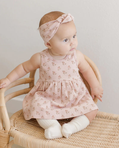 Quincy Mae Ribbed Tank Dress: Roses