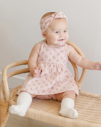 Quincy Mae Ribbed Tank Dress: Roses
