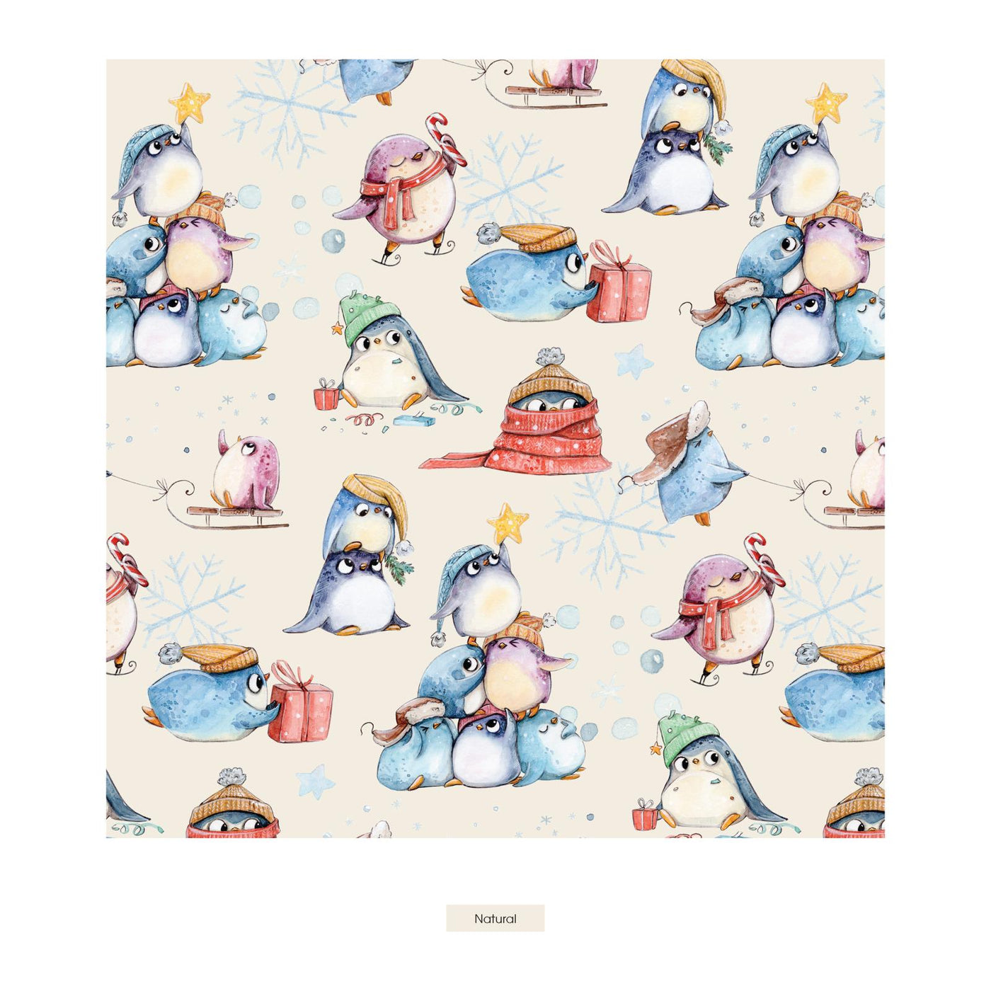 Kickee Pants Quilted Toddler Blanket: Fireside Plaid/Natural Silly Penguins