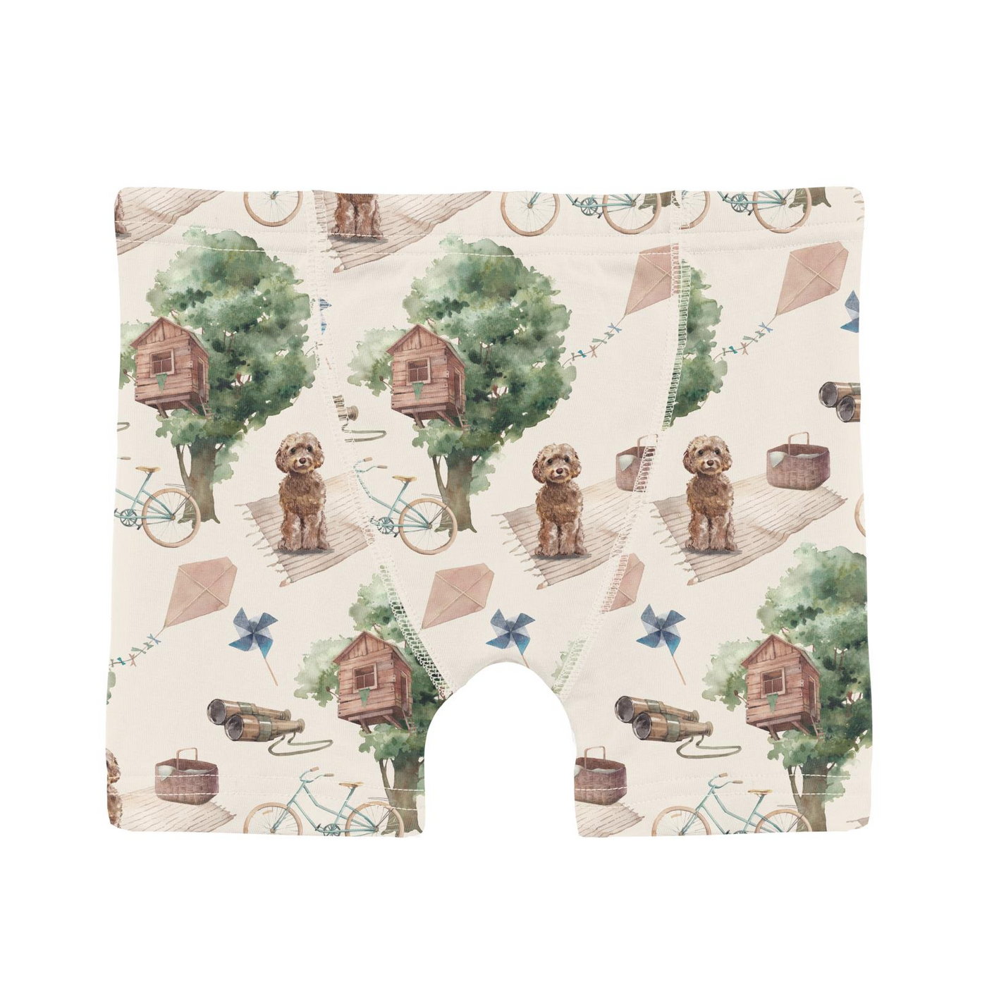 Kickee Pants Boy's Boxer Brief: Natural Tree House