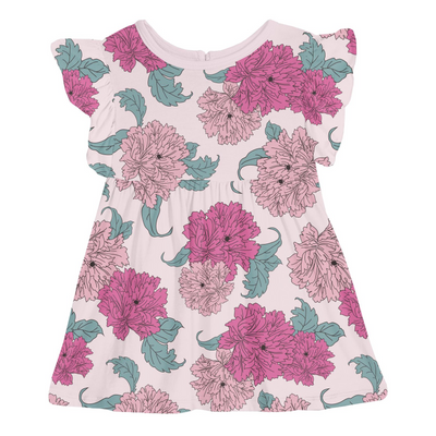 Kickee Pants Lola Swing Dress: Shrinking Violet Peonies