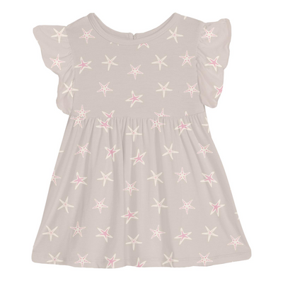 Kickee Pants Lola Dress: Latte Starfish
