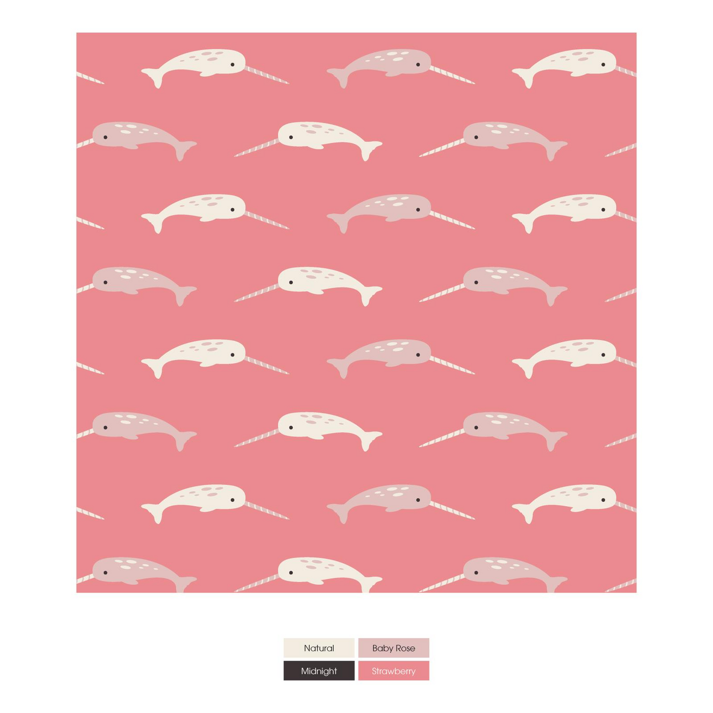Kickee Pants Sherpa-Lined Throw Blanket: Strawberry Narwhal