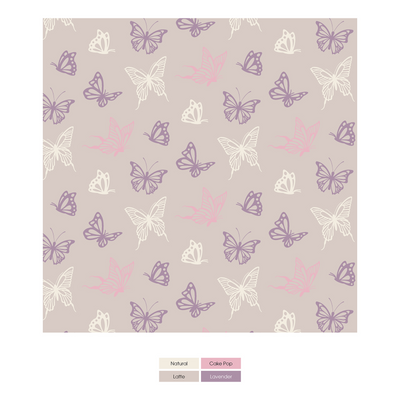 Kickee Pants Swaddling Blanket: Latte Butterflies