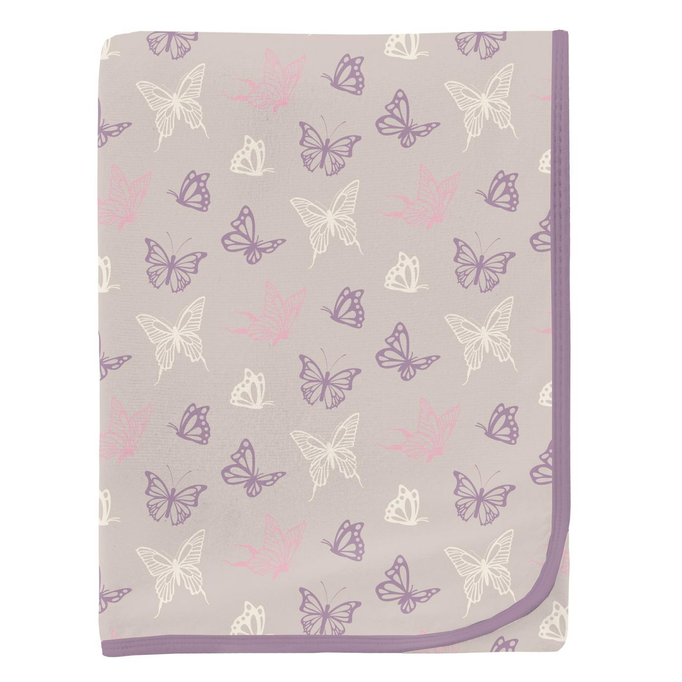 Kickee Pants Swaddling Blanket: Latte Butterflies