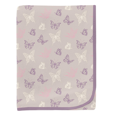 Kickee Pants Swaddling Blanket: Latte Butterflies