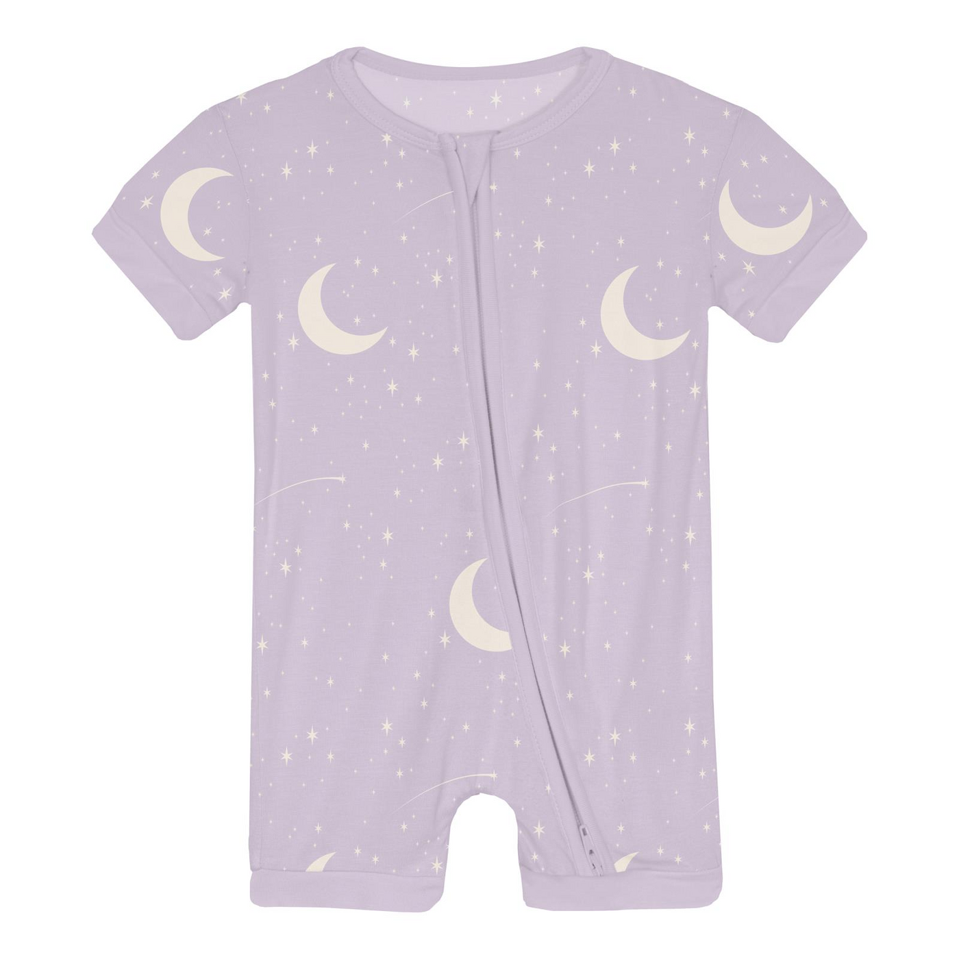 Kickee Pants Shorty Sleeper with Zipper: Thistle Starry Sky & Moon
