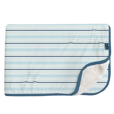 Kickee Pants Sherpa Lined Toddler Blanket: Jetsam Stripe