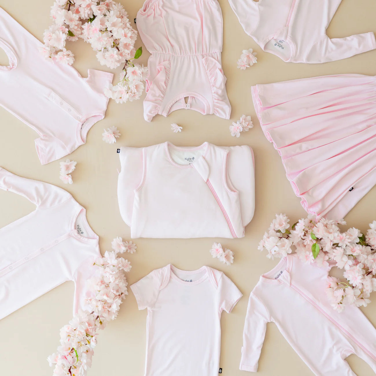 Kyte Baby Zippered Footie: Sakura